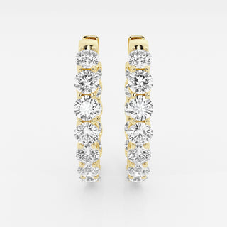 Round Cut FG-VS2 Lab-Grown Diamond Hoops Earrings