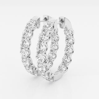 Round Cut FG-VS2 Lab-Grown Diamond Hoops Earrings