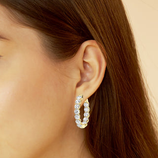 Round Cut FG-VS2 Lab-Grown Diamond Hoops Earrings