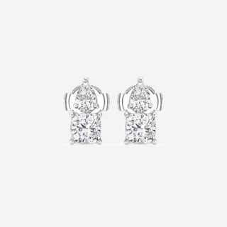 Pear & Cushion FG-VS2 Lab-Grown Diamond Two Stone Earrings