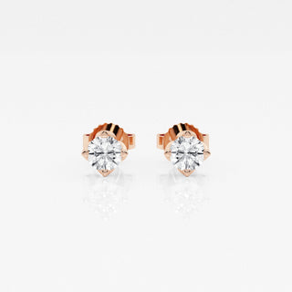 Round FG-VS2 Lab-Grown Diamond Floral Prongs Stud Earrings