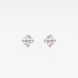 Round FG-VS2 Lab-Grown Diamond Floral Prongs Stud Earrings