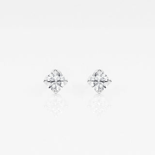 Round FG-VS2 Lab-Grown Diamond Floral Prongs Stud Earrings