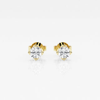 Round FG-VS2 Lab-Grown Diamond Floral Prongs Stud Earrings