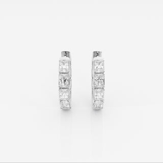 Emerald Cut FG-VS2 Lab-Grown Diamond Hoops Earrings