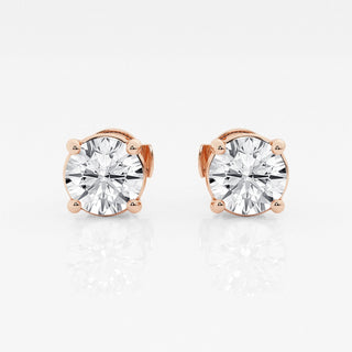 Round FG-VS2 Lab-Grown Diamond Stud Earrings For Women