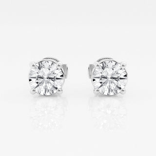 Round FG-VS2 Lab-Grown Diamond Stud Earrings For Women