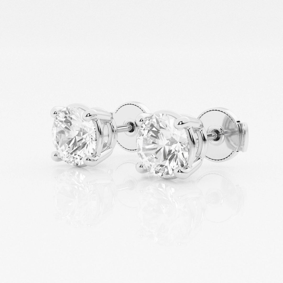 Round FG-VS2 Lab-Grown Diamond Stud Earrings For Women