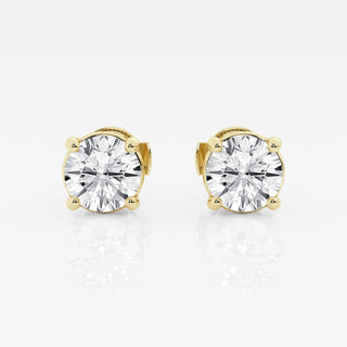 Round FG-VS2 Lab-Grown Diamond Stud Earrings For Women