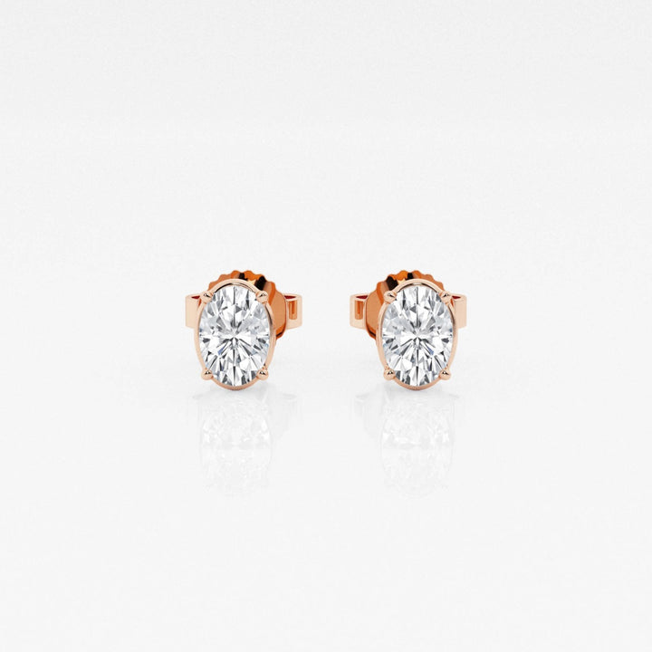 Oval FG-VS2 Lab-Grown Diamond Solitaire Stud Earrings