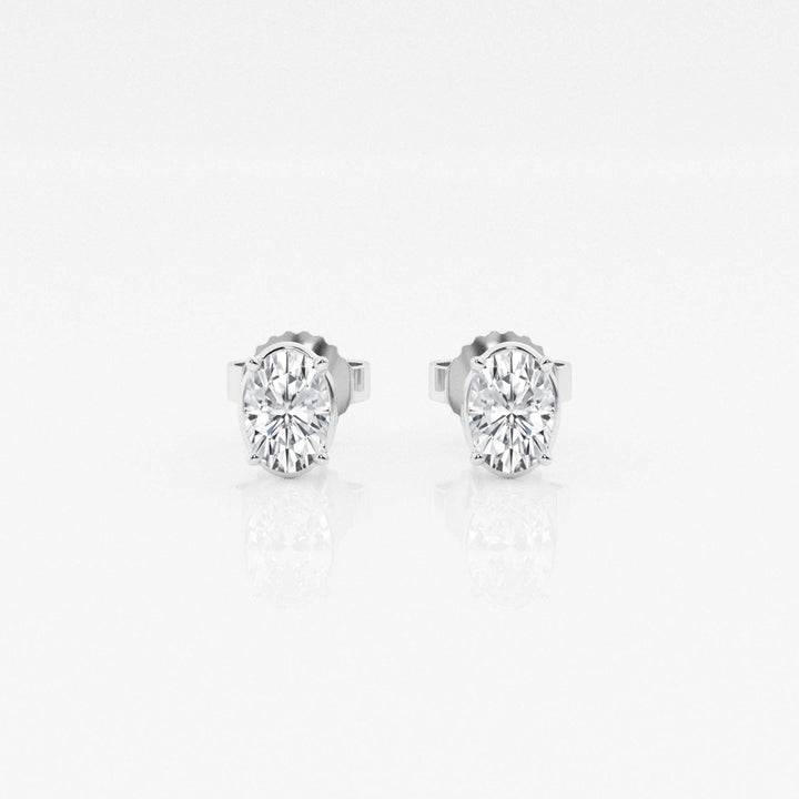 Oval FG-VS2 Lab-Grown Diamond Solitaire Stud Earrings