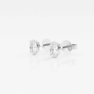 Oval FG-VS2 Lab-Grown Diamond Solitaire Stud Earrings