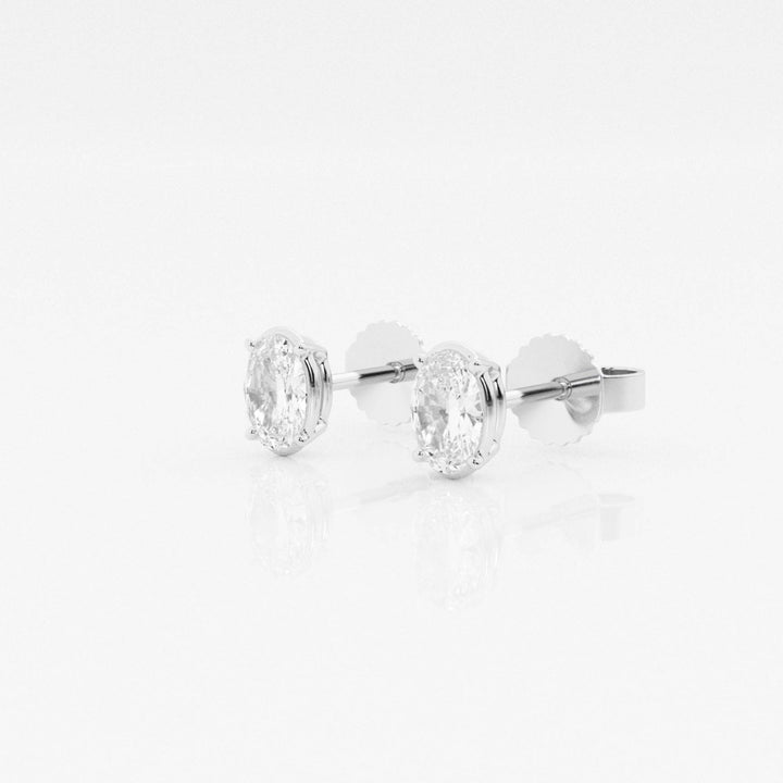Oval FG-VS2 Lab-Grown Diamond Solitaire Stud Earrings