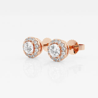 Round FG-VS2 Lab-Grown Diamond Halo Set Stud Earrings