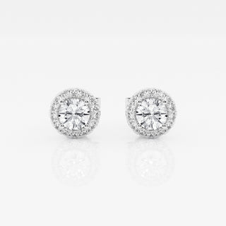 Round FG-VS2 Lab-Grown Diamond Halo Set Stud Earrings