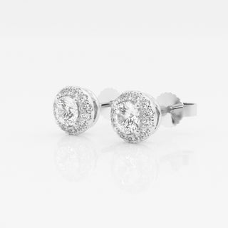 Round FG-VS2 Lab-Grown Diamond Halo Set Stud Earrings