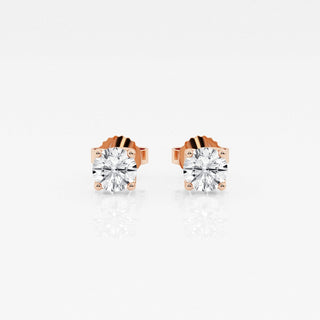 Round FG-VS2 Lab-Grown Diamond Stud Earrings For Women