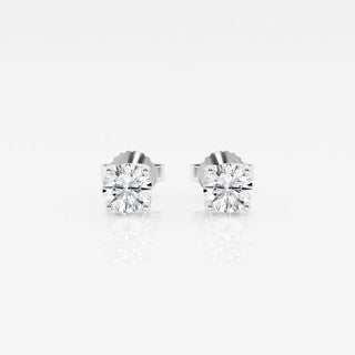 Round FG-VS2 Lab-Grown Diamond Stud Earrings For Women