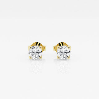 Round FG-VS2 Lab-Grown Diamond Stud Earrings For Women