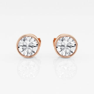 Round FG-VS2 Lab-Grown Diamond Bezel Set Stud Earrings