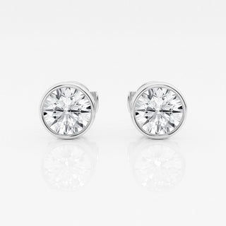 Round FG-VS2 Lab-Grown Diamond Bezel Set Stud Earrings