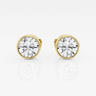 Round FG-VS2 Lab-Grown Diamond Bezel Set Stud Earrings