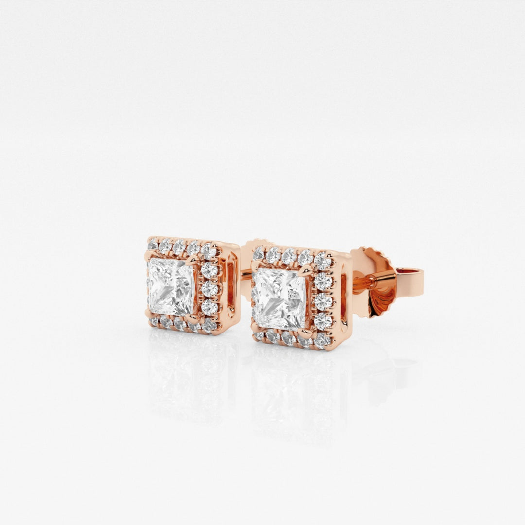 Princess FG-VS2 Lab-Grown Diamond Halo Set Stud Earrings