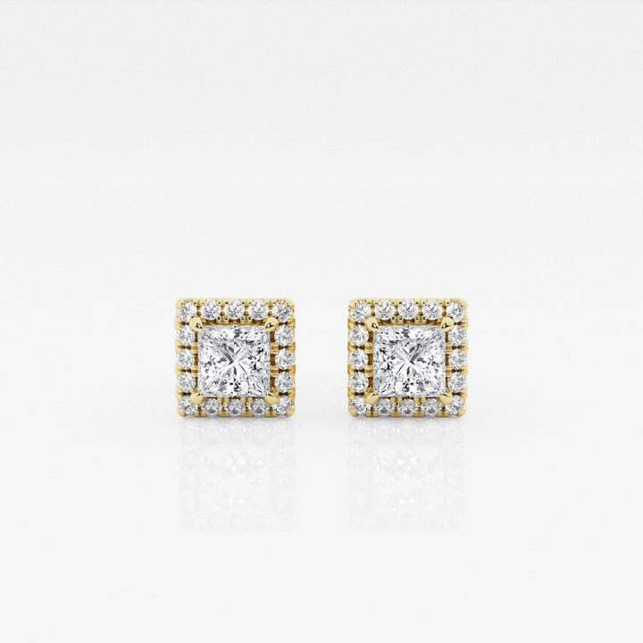 Princess FG-VS2 Lab-Grown Diamond Halo Set Stud Earrings