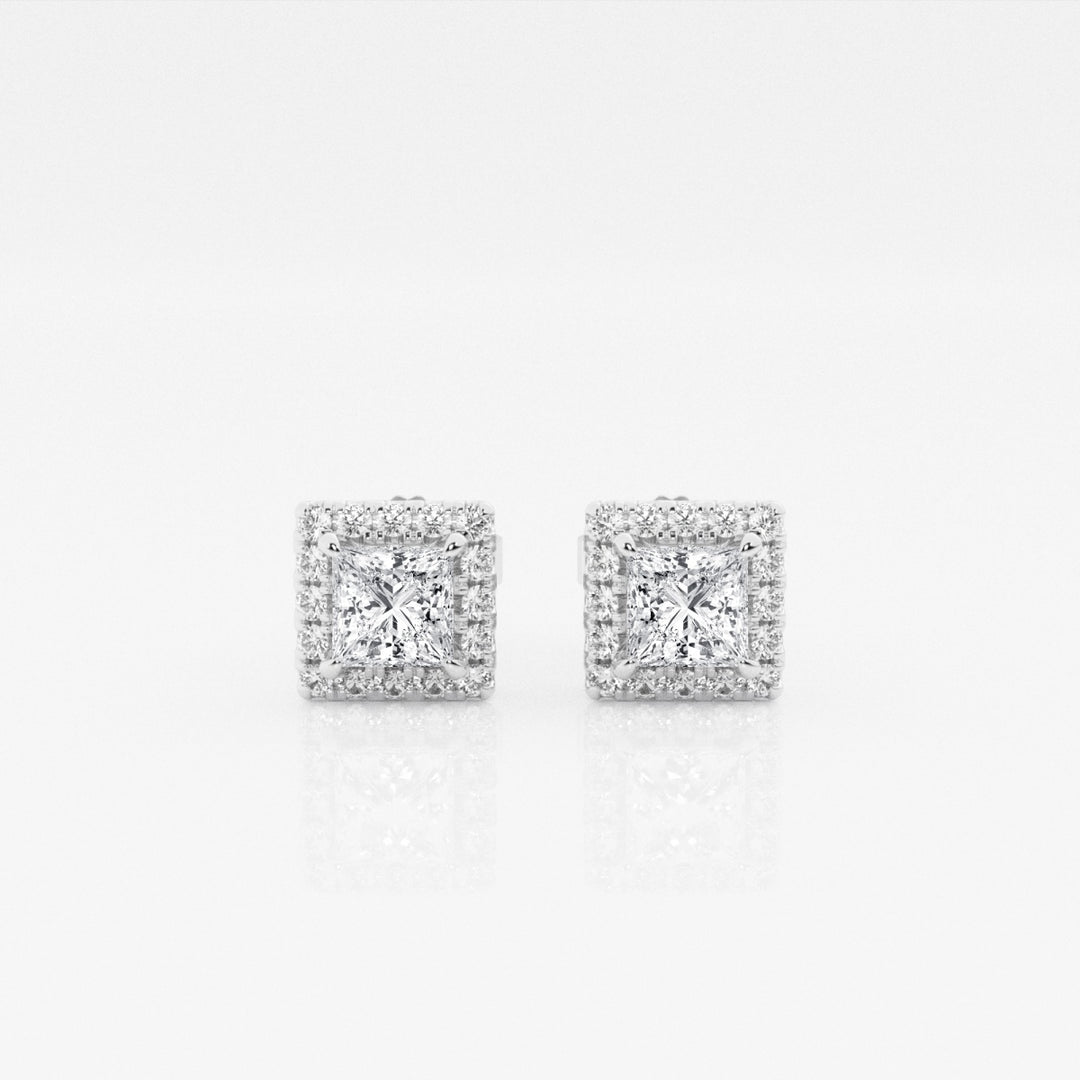 Princess FG-VS2 Lab-Grown Diamond Halo Set Stud Earrings