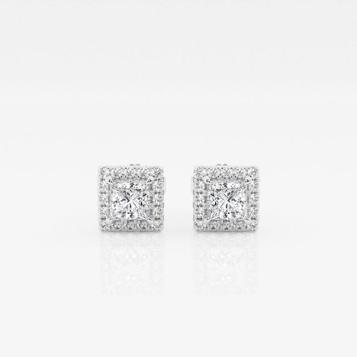 Princess FG-VS2 Lab-Grown Diamond Halo Set Stud Earrings