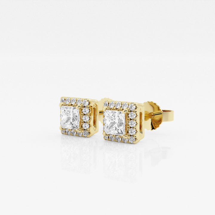 Princess FG-VS2 Lab-Grown Diamond Halo Set Stud Earrings