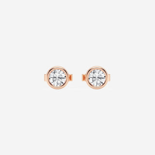 Round FG-VS2 Lab-Grown Diamond Bezel Set Stud Earrings