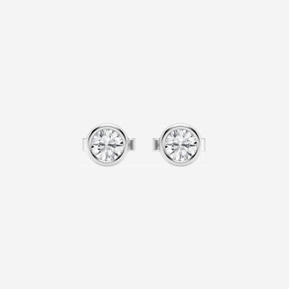 Round FG-VS2 Lab-Grown Diamond Bezel Set Stud Earrings