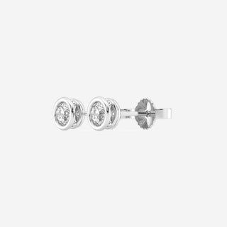 Round FG-VS2 Lab-Grown Diamond Bezel Set Stud Earrings