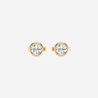 Round FG-VS2 Lab-Grown Diamond Bezel Set Stud Earrings