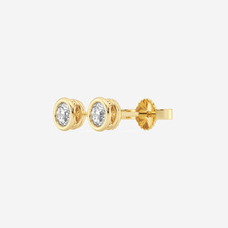 Round FG-VS2 Lab-Grown Diamond Bezel Set Stud Earrings