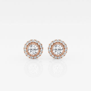 Round FG-VS2 Lab-Grown Diamond Halo Stud Earrings