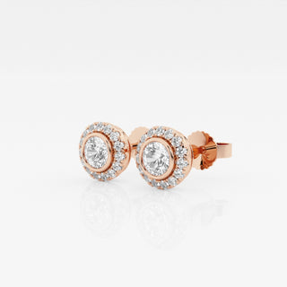 Round FG-VS2 Lab-Grown Diamond Halo Stud Earrings