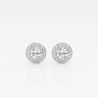 Round FG-VS2 Lab-Grown Diamond Halo Stud Earrings