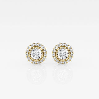 Round FG-VS2 Lab-Grown Diamond Halo Stud Earrings