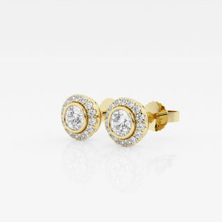 Round FG-VS2 Lab-Grown Diamond Halo Stud Earrings