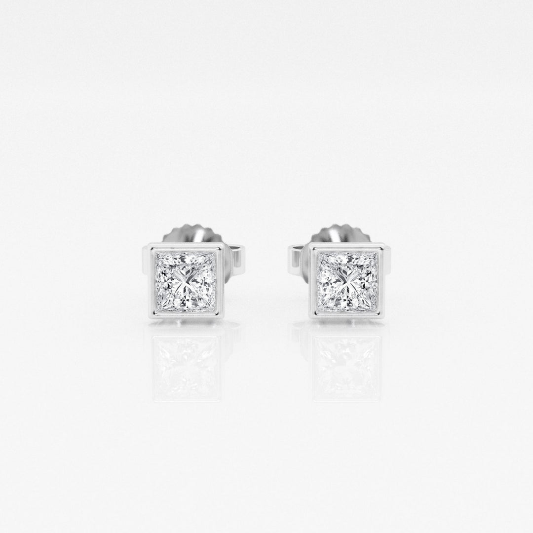 Princess FG-VS2 Lab-Grown Diamond Bezel Set Stud Earrings