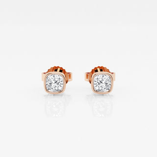 Cushion FG-VS2 Lab-Grown Diamond Bezel Set Stud Earrings