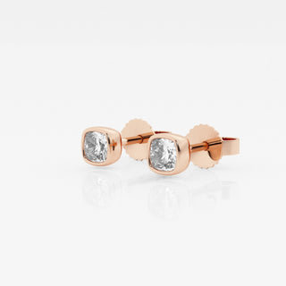 Cushion FG-VS2 Lab-Grown Diamond Bezel Set Stud Earrings