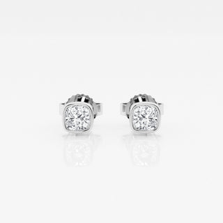 Cushion FG-VS2 Lab-Grown Diamond Bezel Set Stud Earrings