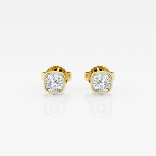 Cushion FG-VS2 Lab-Grown Diamond Bezel Set Stud Earrings