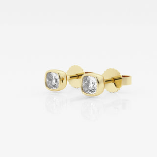 Cushion FG-VS2 Lab-Grown Diamond Bezel Set Stud Earrings