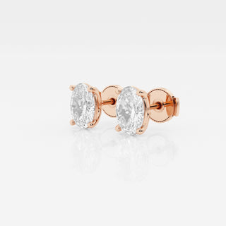 Oval Cut FG-VS2 Lab-Grown Diamond Solitaire Stud Earrings