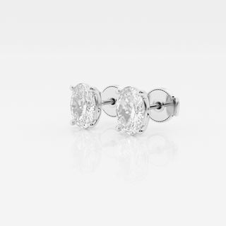 Oval Cut FG-VS2 Lab-Grown Diamond Solitaire Stud Earrings