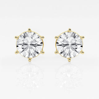 Round Cut FG-VS2 Lab-Grown Stud Earrings For Women